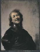 REMBRANDT Harmenszoon van Rijn A more cheerful pose, also from ca. oil painting reproduction